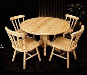 4-Seater Pine Round Table