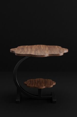 103# SIDE TABLE 40*40*62 Black+dark walunt