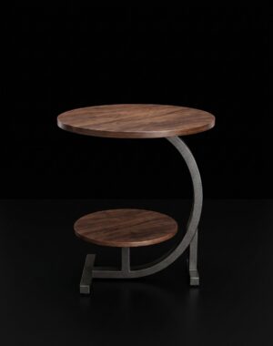 105# round side table dark walnut