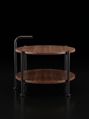 115#  40*40*65 dark walnut Two-Tier Coffee Table