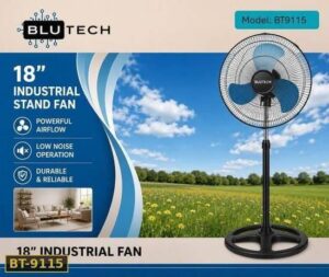 18" Industrial Fan — Blue, 3-Blade