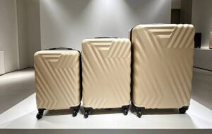 ABSS09 Hard-Shell Luggage — Champagne Chevron