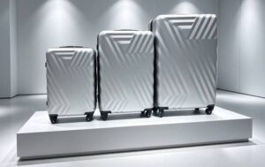 ABSS09 Hard-Shell Luggage — Silver Chevron