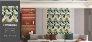 Marble Gilt-Foil Wall Covering Roll — Teal Gold Swirl