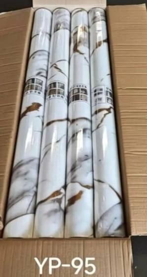 Marble Gilt-Foil Wall Covering Roll — White Copper Vein