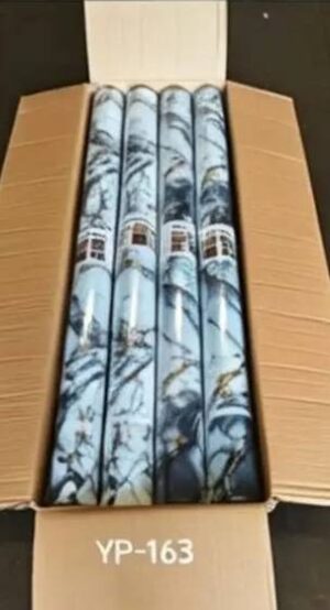 Marble Gilt-Foil Wall Covering Roll — Blue Grey Marble