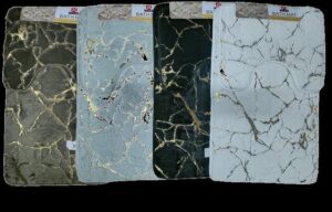 Geometric Gilt-Foil Bath Mat — 2 Piece Set