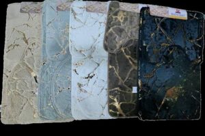 Geometric Gilt-Foil Toilet Mat + Floor Mat — 3 Piece Set
