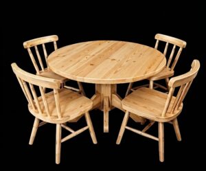 4-Seater Pine Round Table