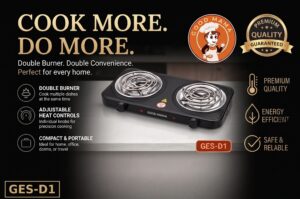 GES Double Burner Hot Plate